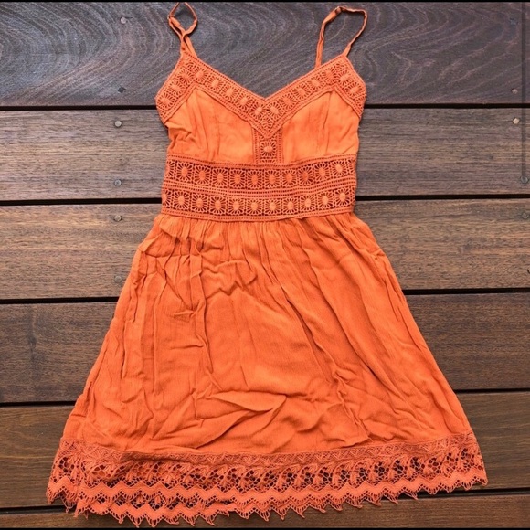 copper orange dress